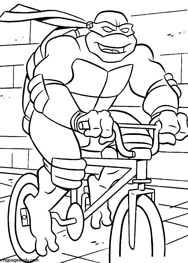Tortugas Ninja mutantes en bicicleta de Ninja