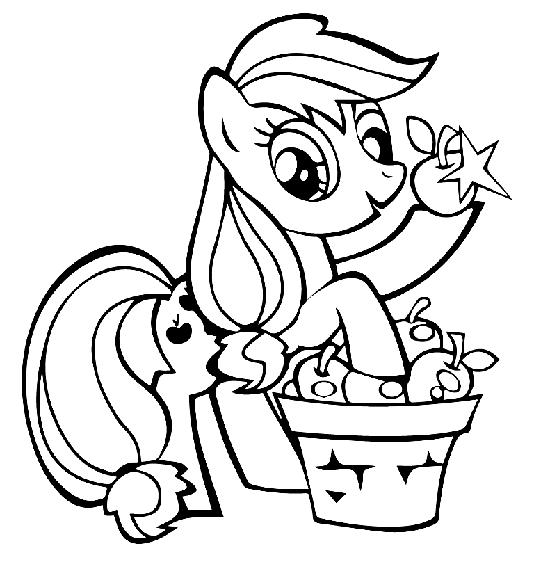 Pagina da colorare di My Little Pony Applejack Stand