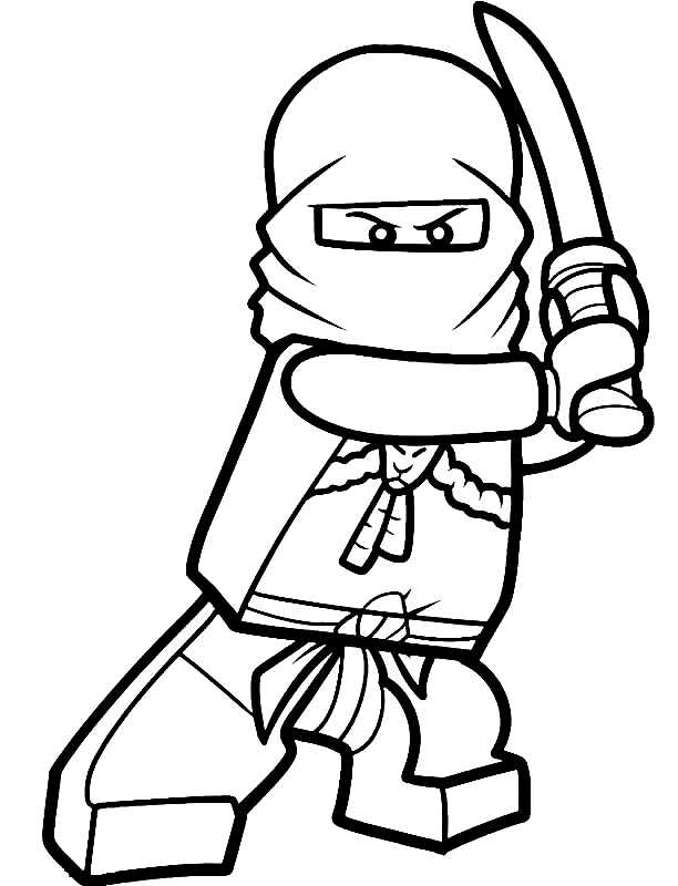 Desenho de Ninja Segurando Shikomizue para lutar