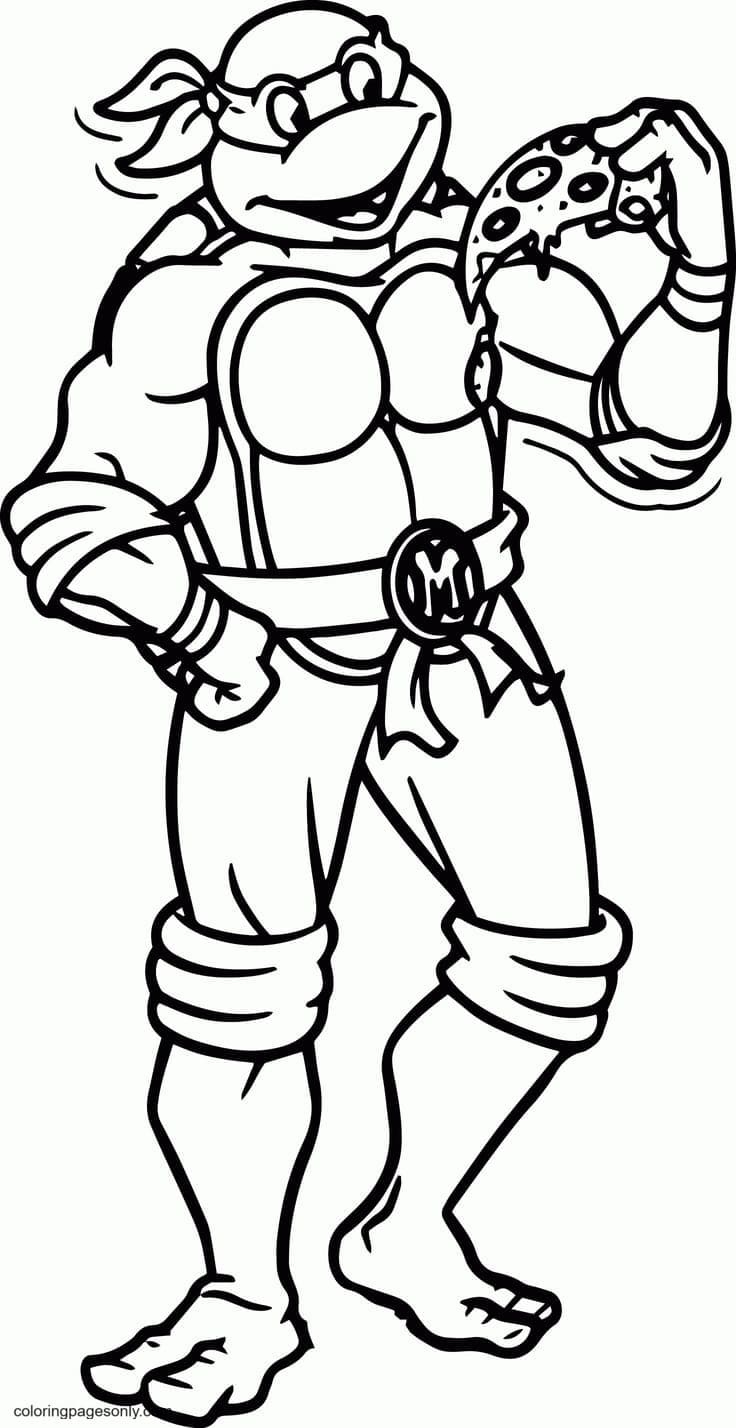 Ninja Turtle Cartoon Coloring Page