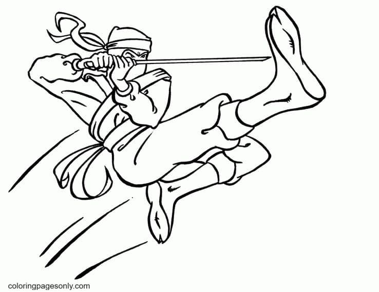 Ninja Warrior Coloring Pages
