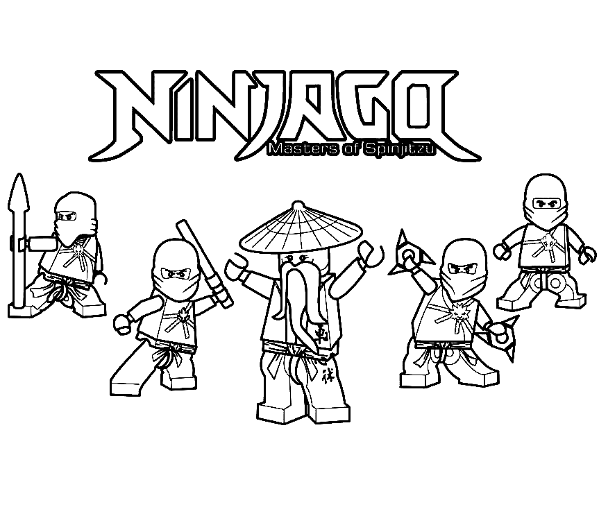 Página para colorir Ninjago Verde Ninja