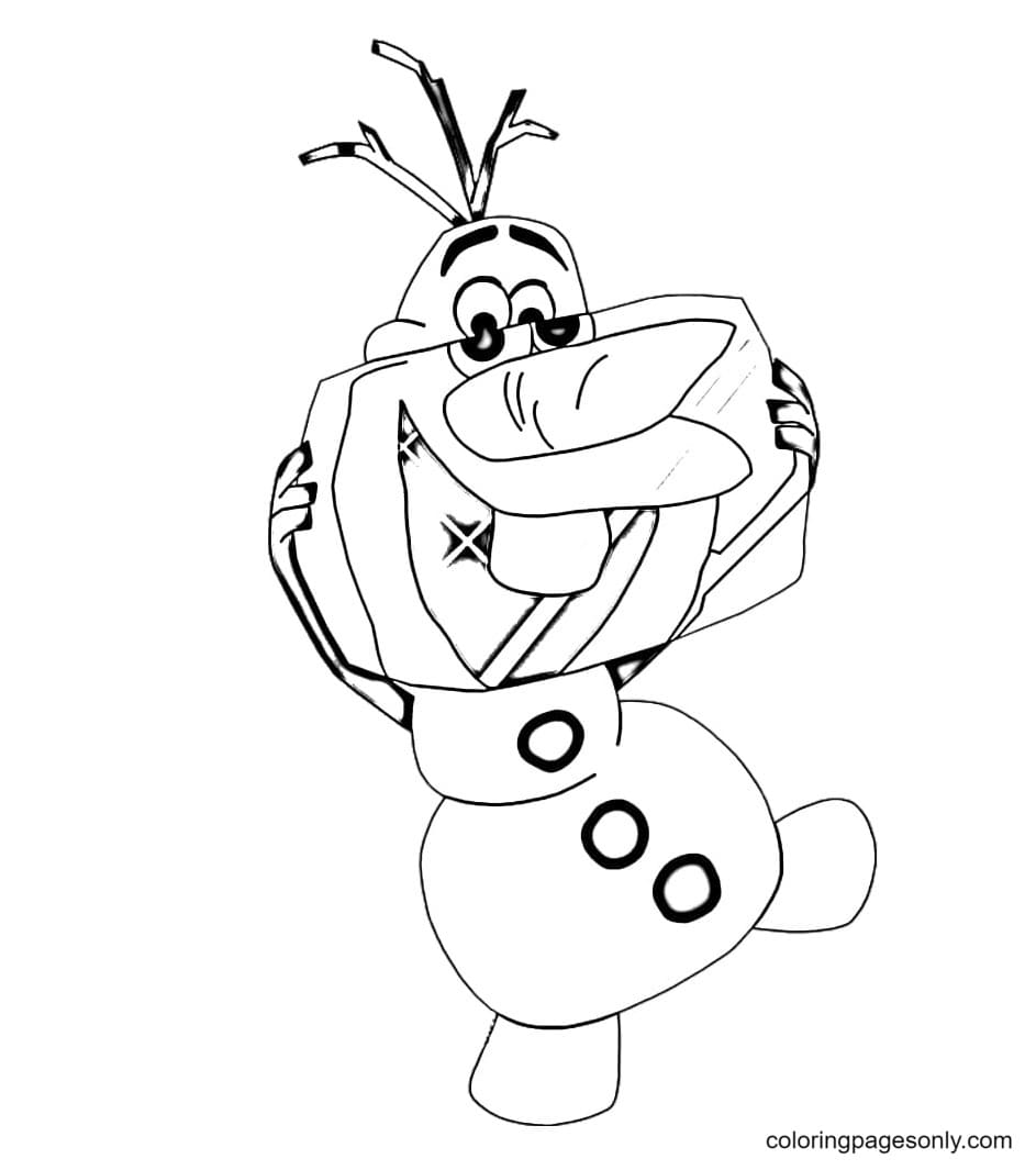 Olaf Looks Through The Ice Cube Coloring Page