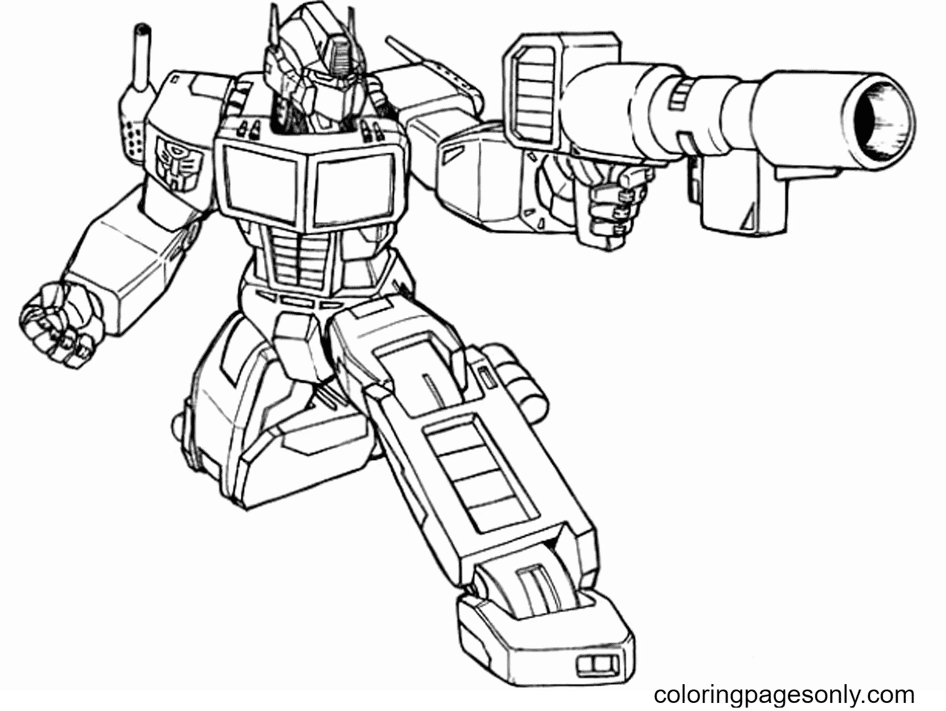 Optimus Prime Free Printable Coloring Pages