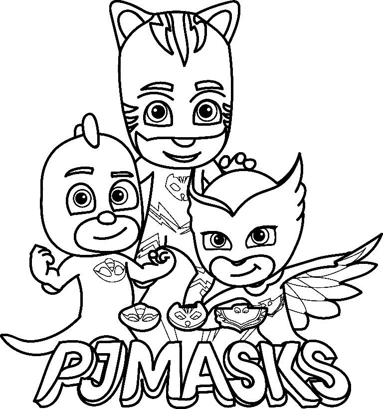 Pajama Hero from PJ Masks Coloring Page