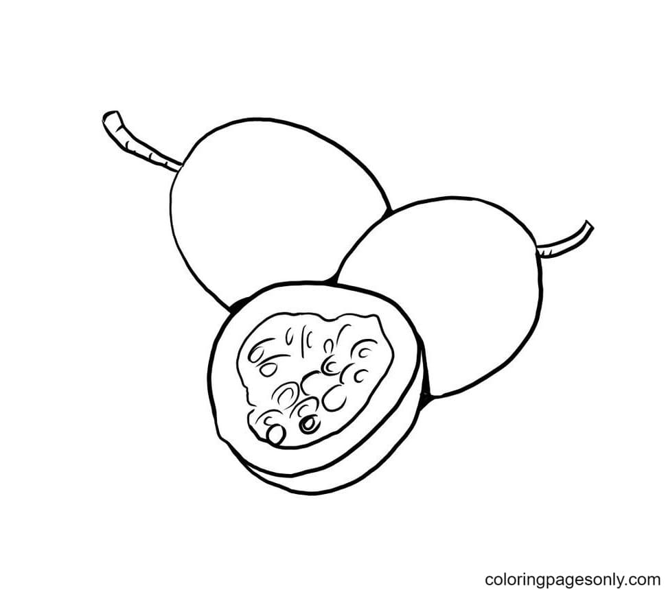 Passion Fruit Coloring Page