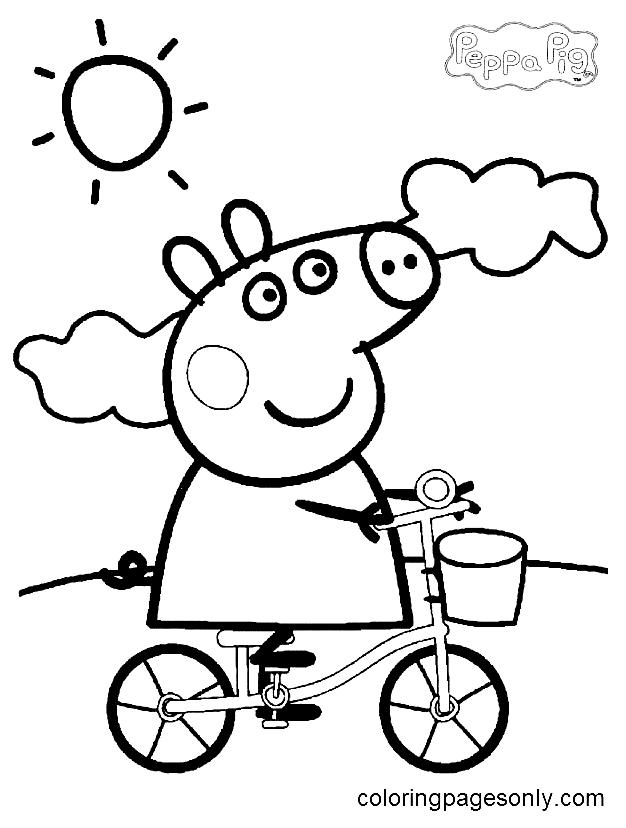 Peppa Pig fietst van Peppa Pig