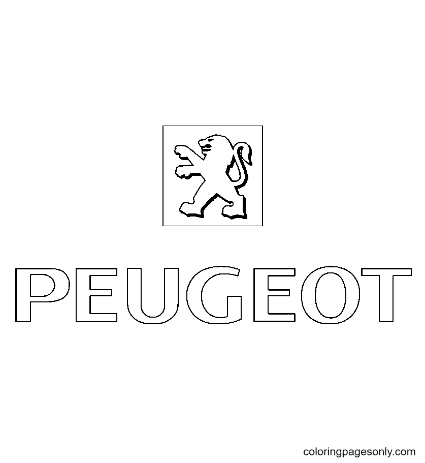 Image à colorier Logo Peugeot