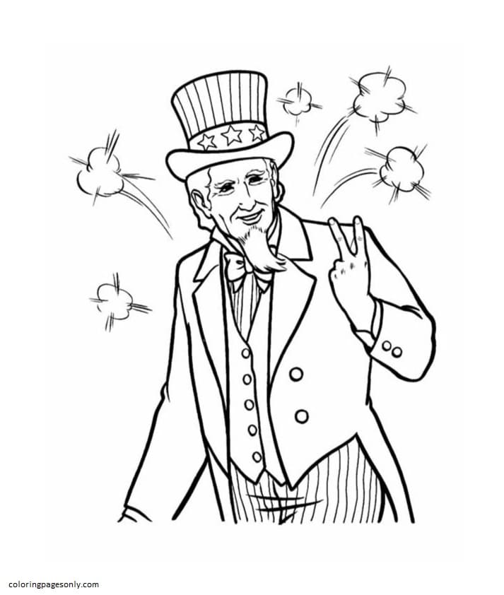 Picture Of Uncle Sam On 4th July Coloring Pages Independence Day 4th Of July Coloring Pages Coloring Pages For Kids And Adults