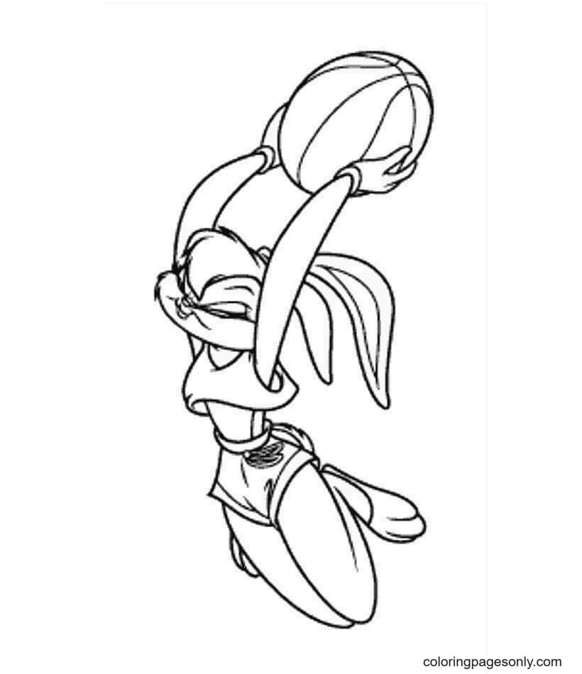 Lola Bunny Sitting Coloring Page. 