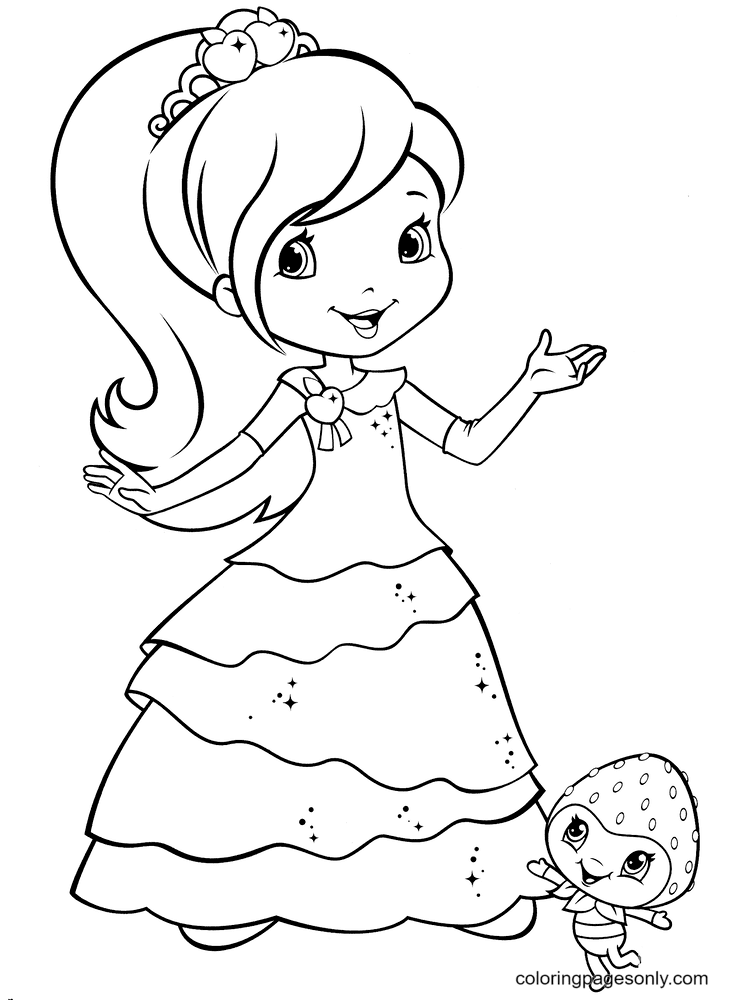 Plum Pudding and Berrykin Coloring Page