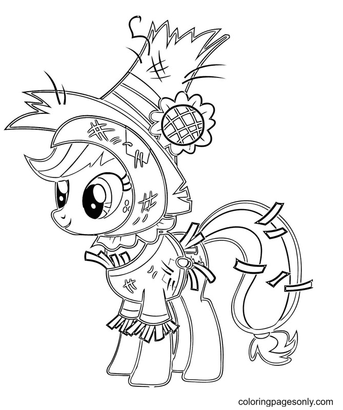 Pony Applejack Cute Coloring Pages