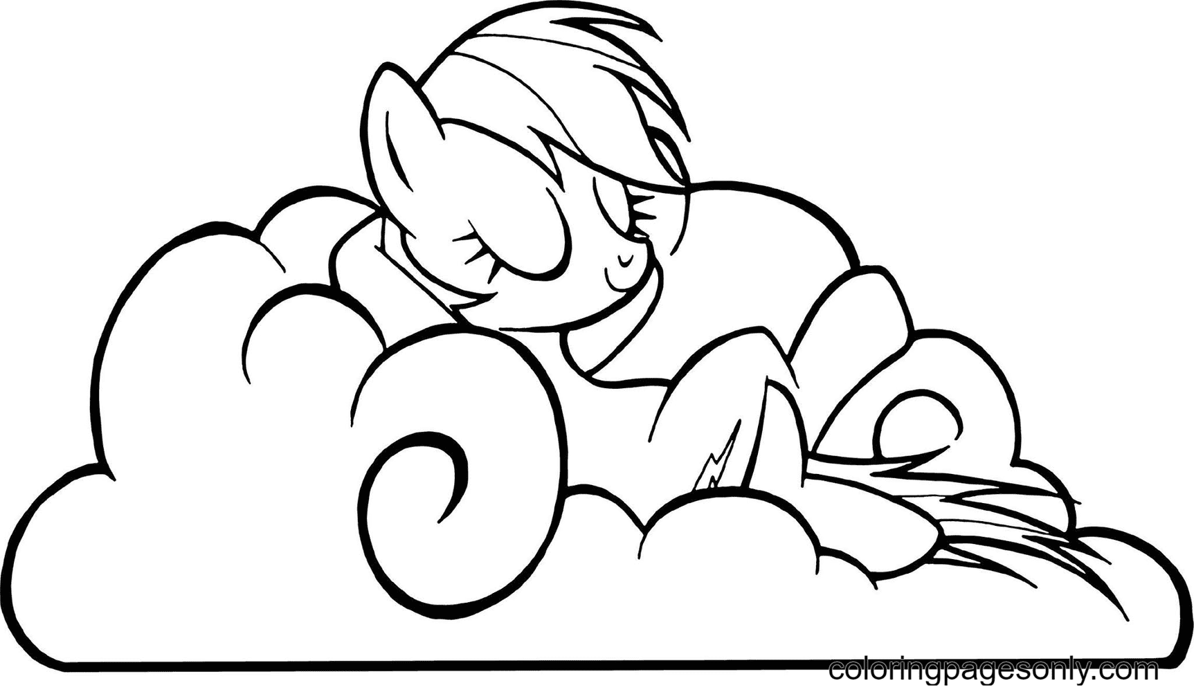 Pony Rainbow Dash Sleeping Coloring Pages