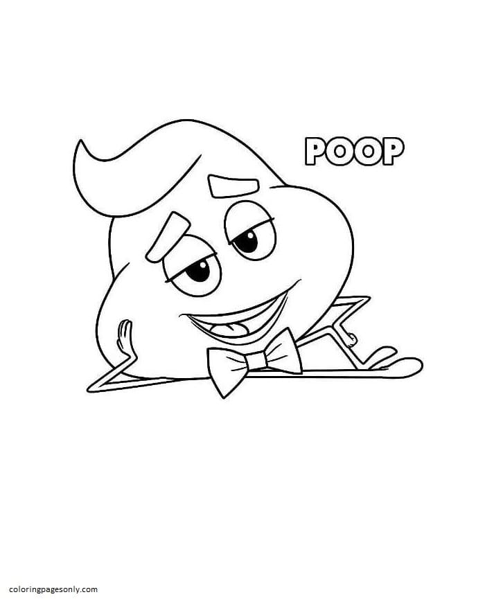 Page de coloriage du film Emoji caca