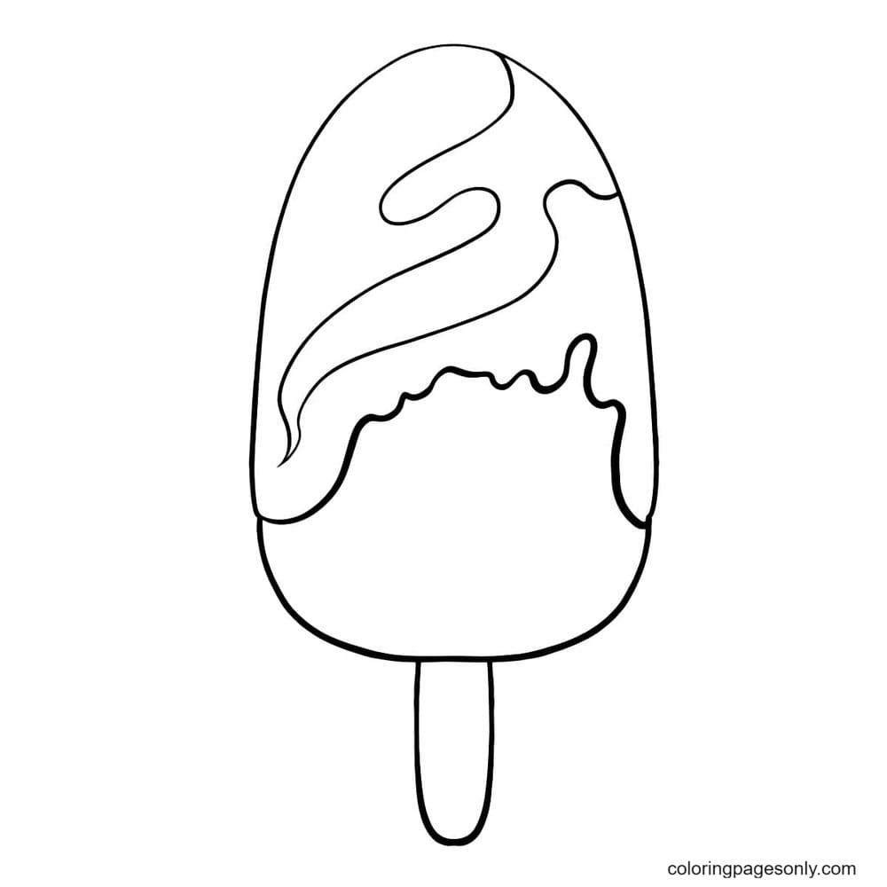 Popsicle With Chocolate And Syrup Coloring Pages