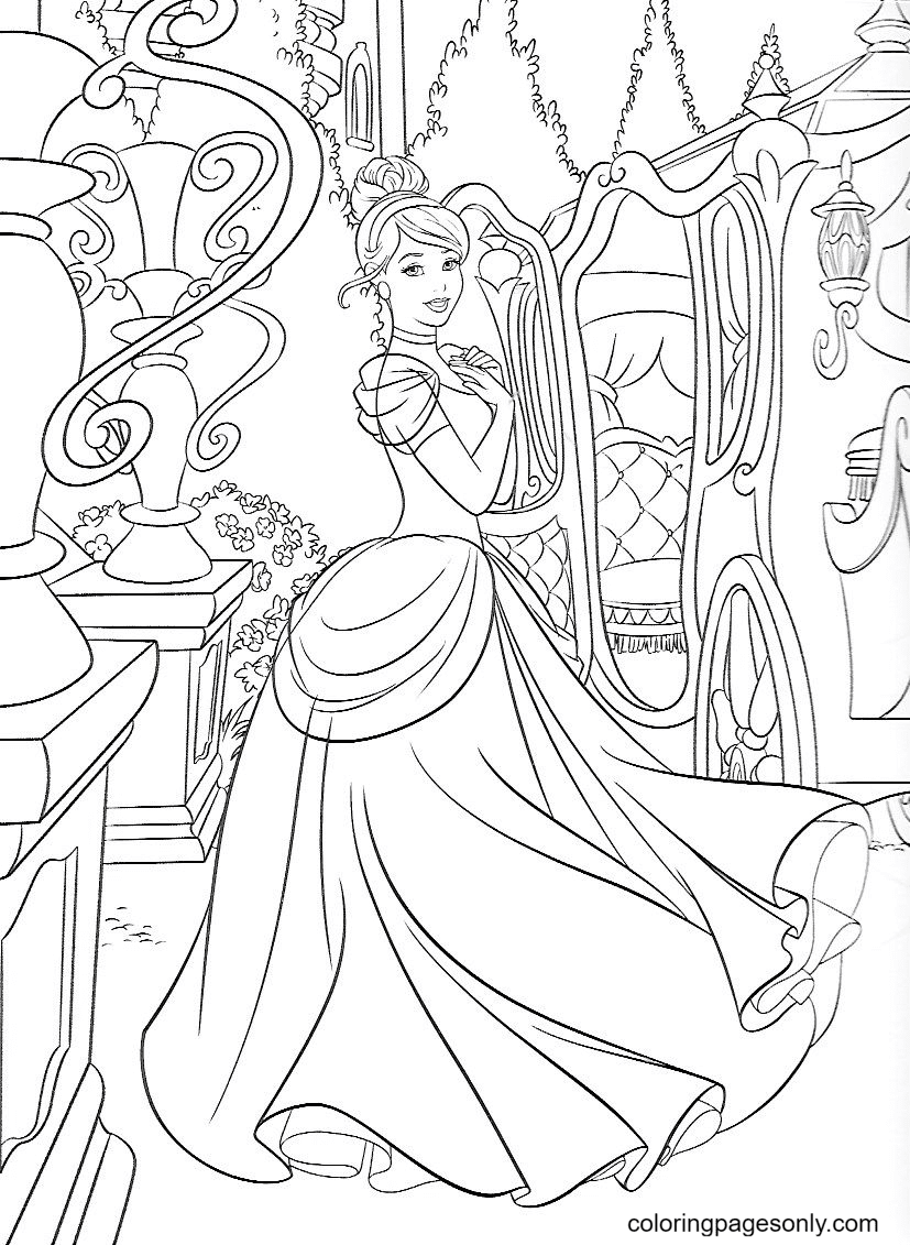 Pretty ​Cinderella Coloring Page