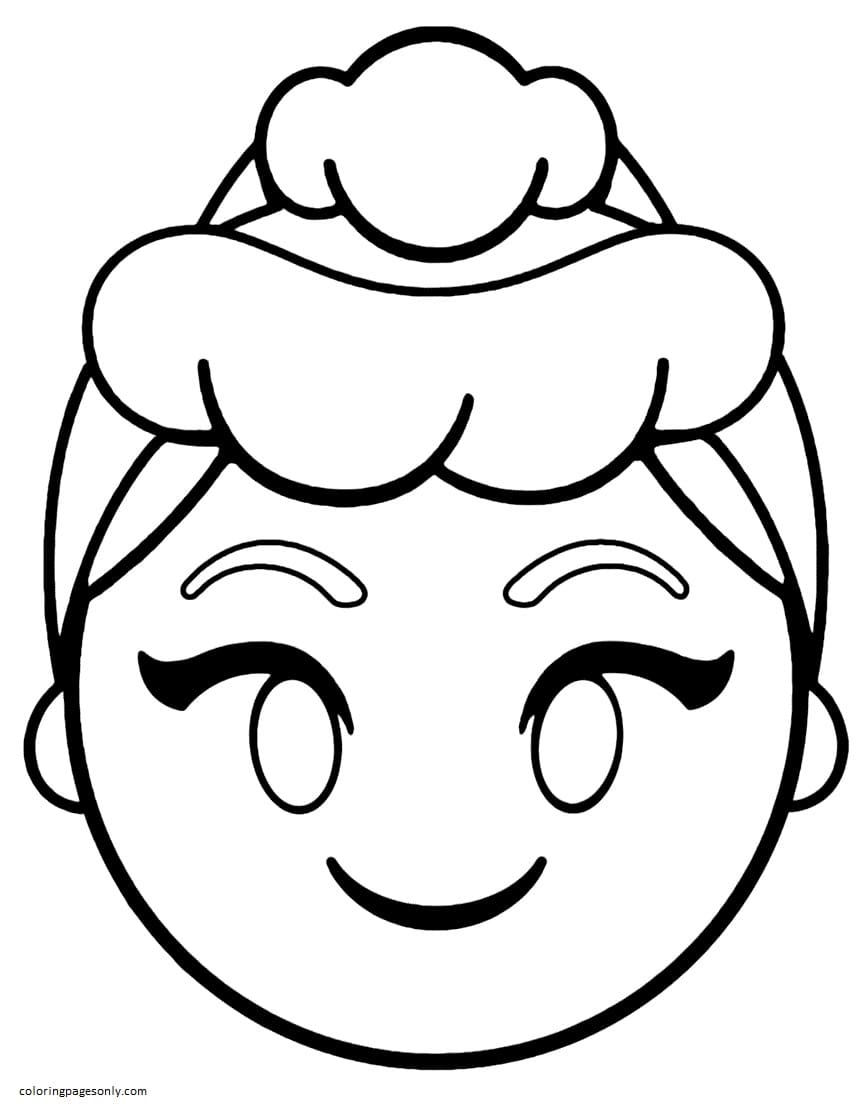 Princesa Emoji Página Para Colorear