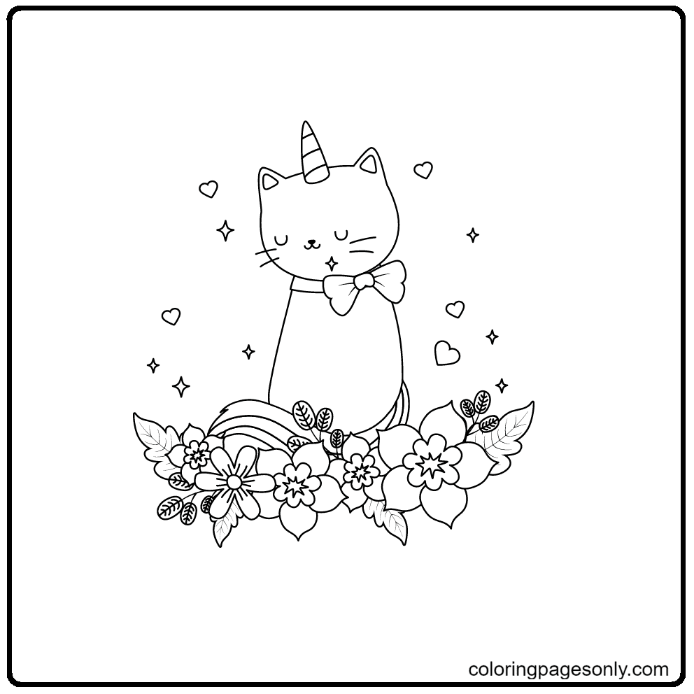 Print Unicorn Cat Coloring Pages