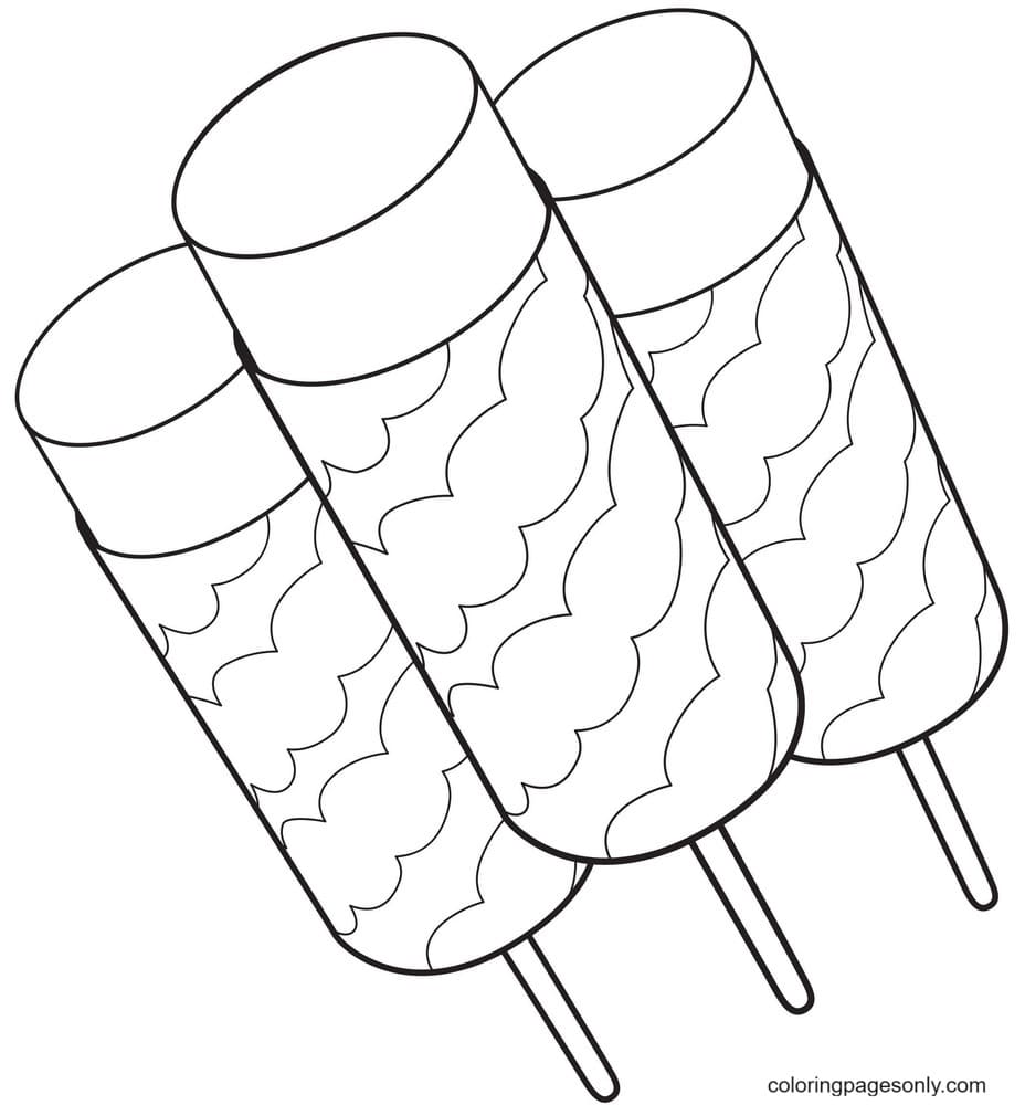 Раскраска Мороженое для печати