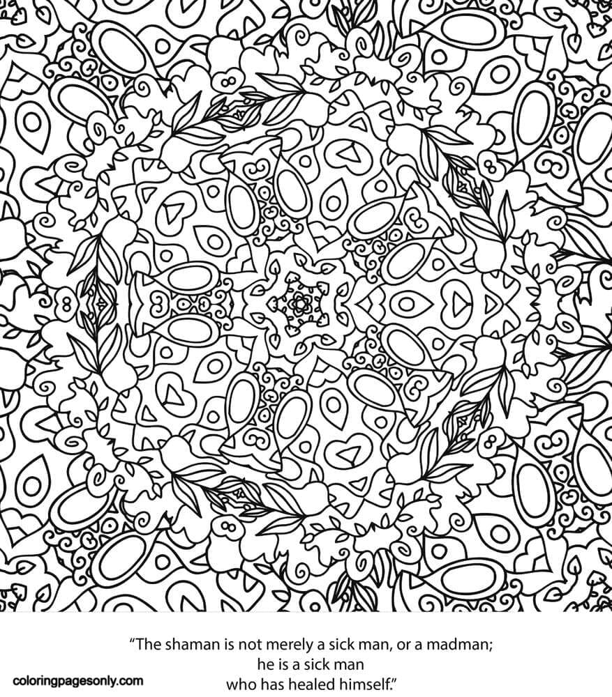 Psychedelic Ornaments 3 Coloring Page