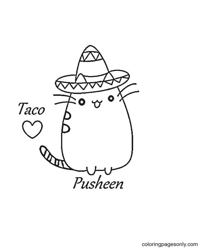 Pusheen in Love Coloring Pages - Pusheen Coloring Pages - Coloring