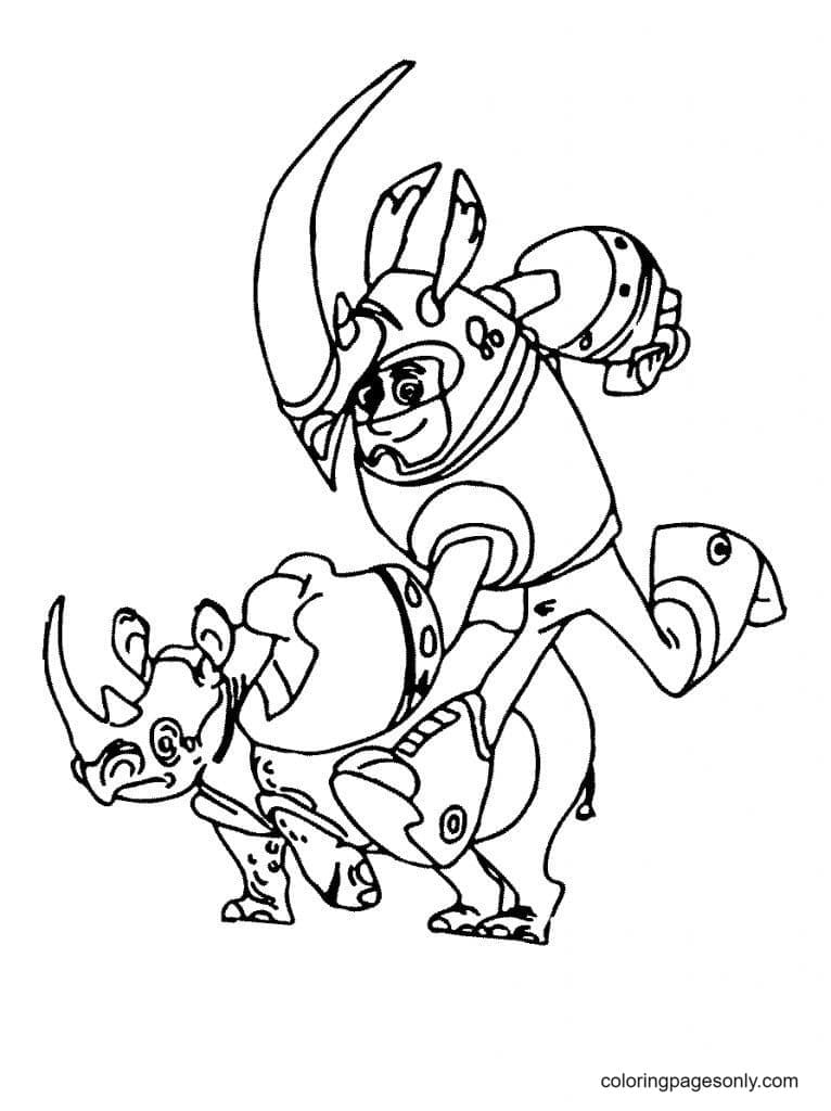 Rhino Power from Wild Kratts Coloring Page