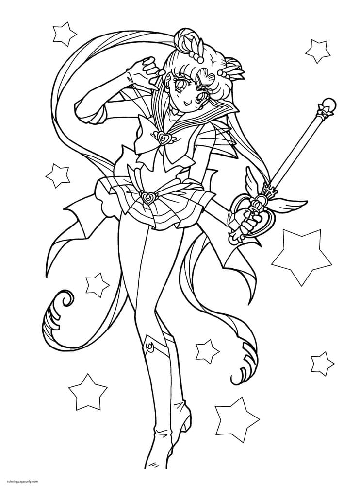 Sailor Moon 5 Coloring Page - Free Printable Coloring Pages