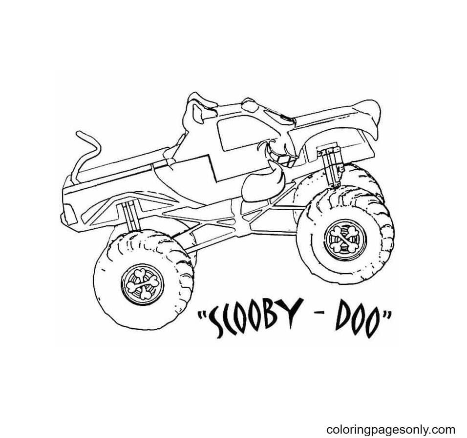 Pagina da colorare di Scooby Doo Monster Truck
