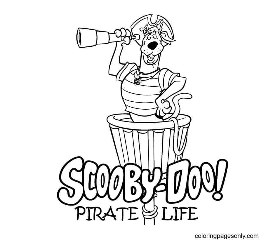 Scooby Doo Piraat Kleurplaat