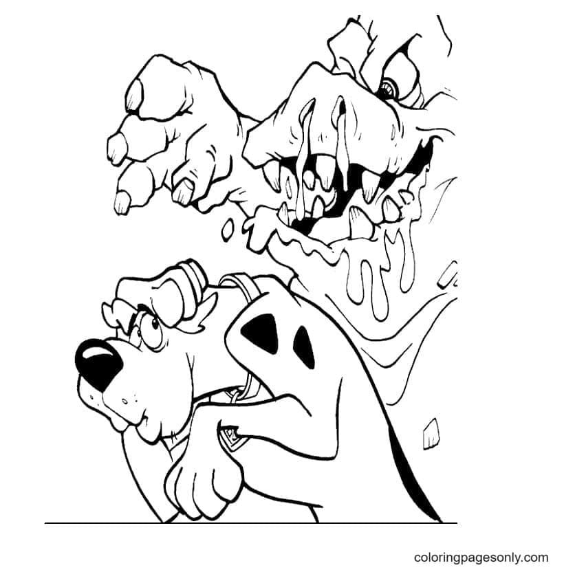 Scooby Doo and Monster Coloring Page