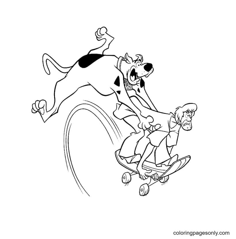 Scooby Doo y Shaggy patinando juntos de Scooby-Doo