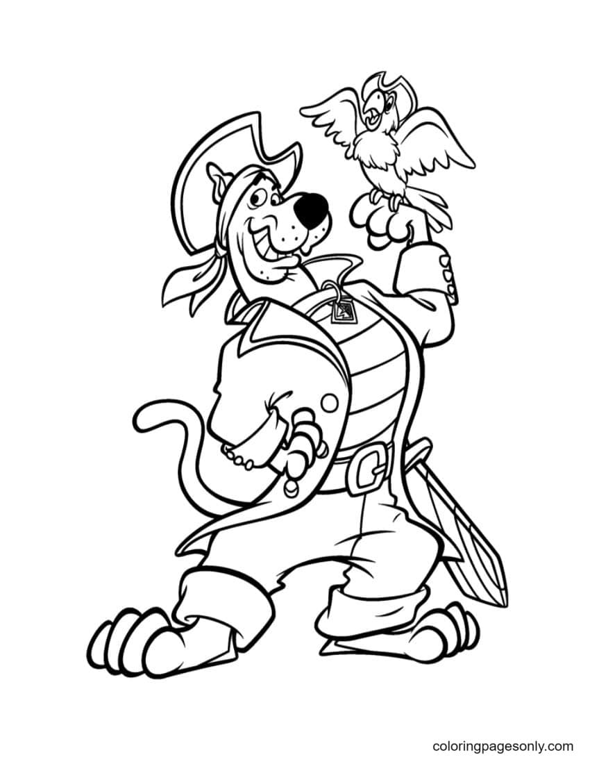 Scooby Doo can also be a pirate Coloring Page
