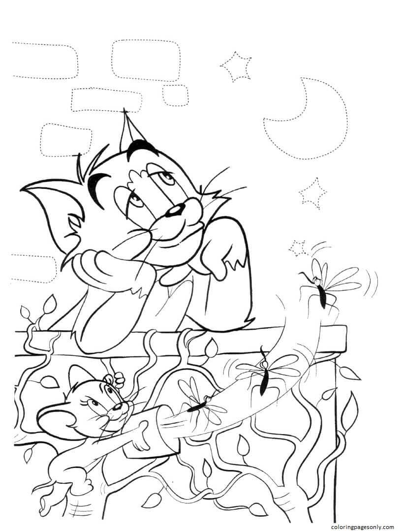 Sleeping time for Tom Coloring Pages