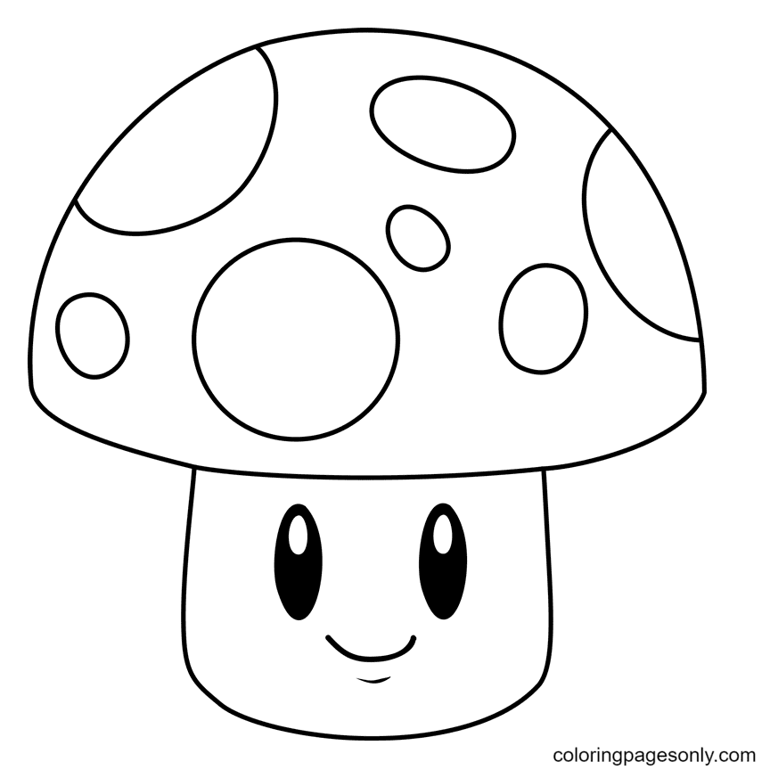 Smile Sun-shroom Coloring Pages