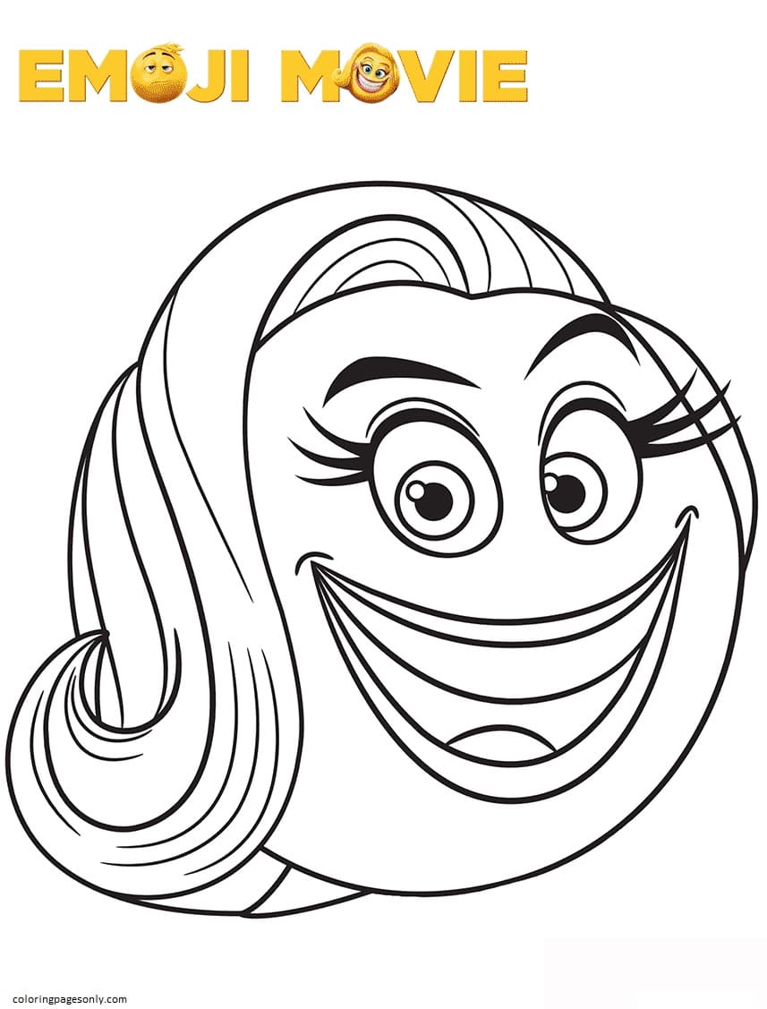 Página para colorir do filme Smiler Emoji