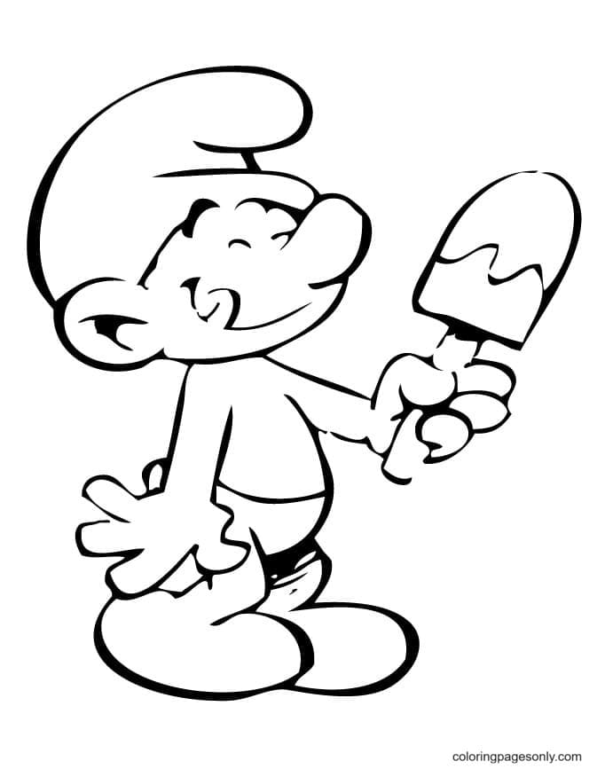 Smurfs Popsicle Coloring Page