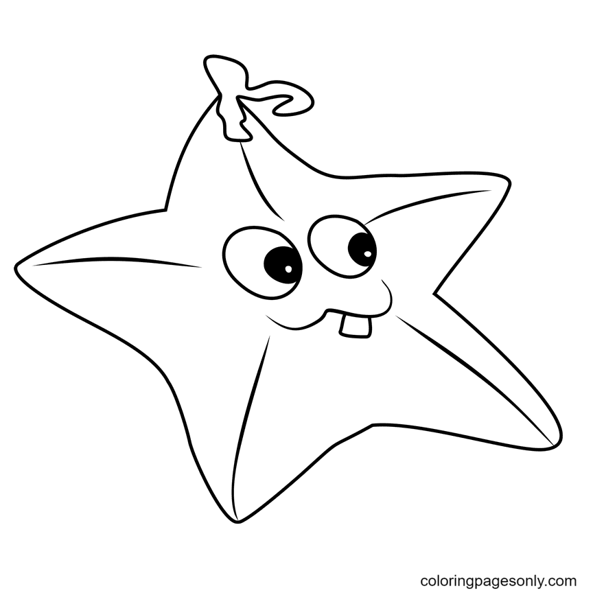 Starfruit Coloring Page