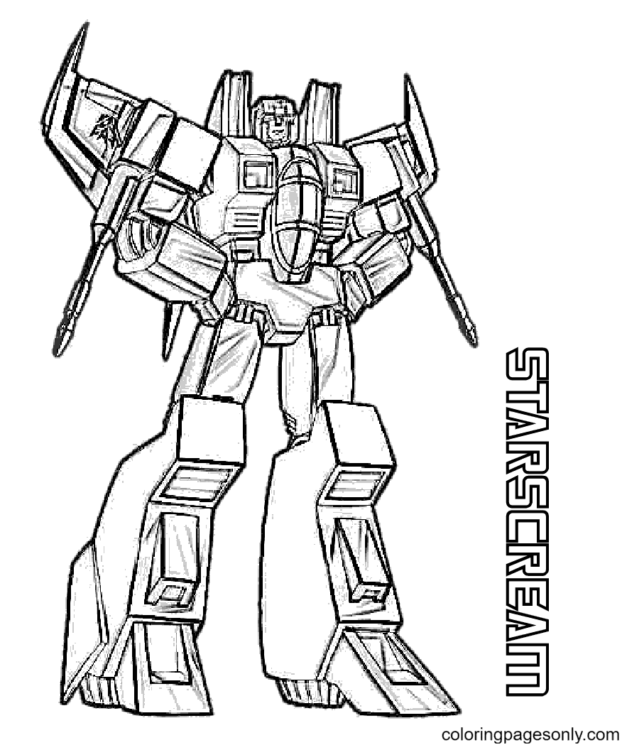 Desenho de Starscream de Transformers para colorir