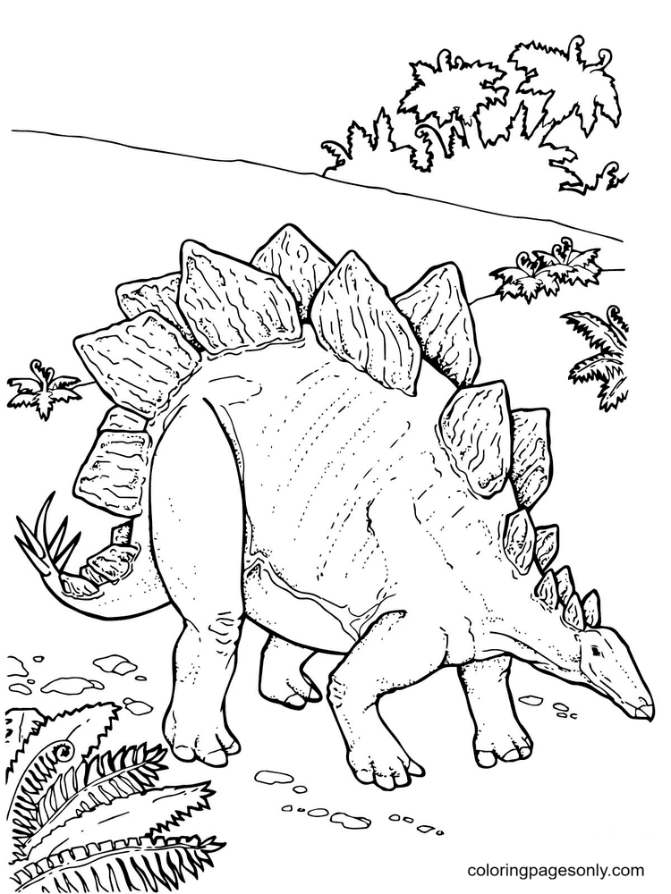 Stegosaurus gepantserde kleurplaat