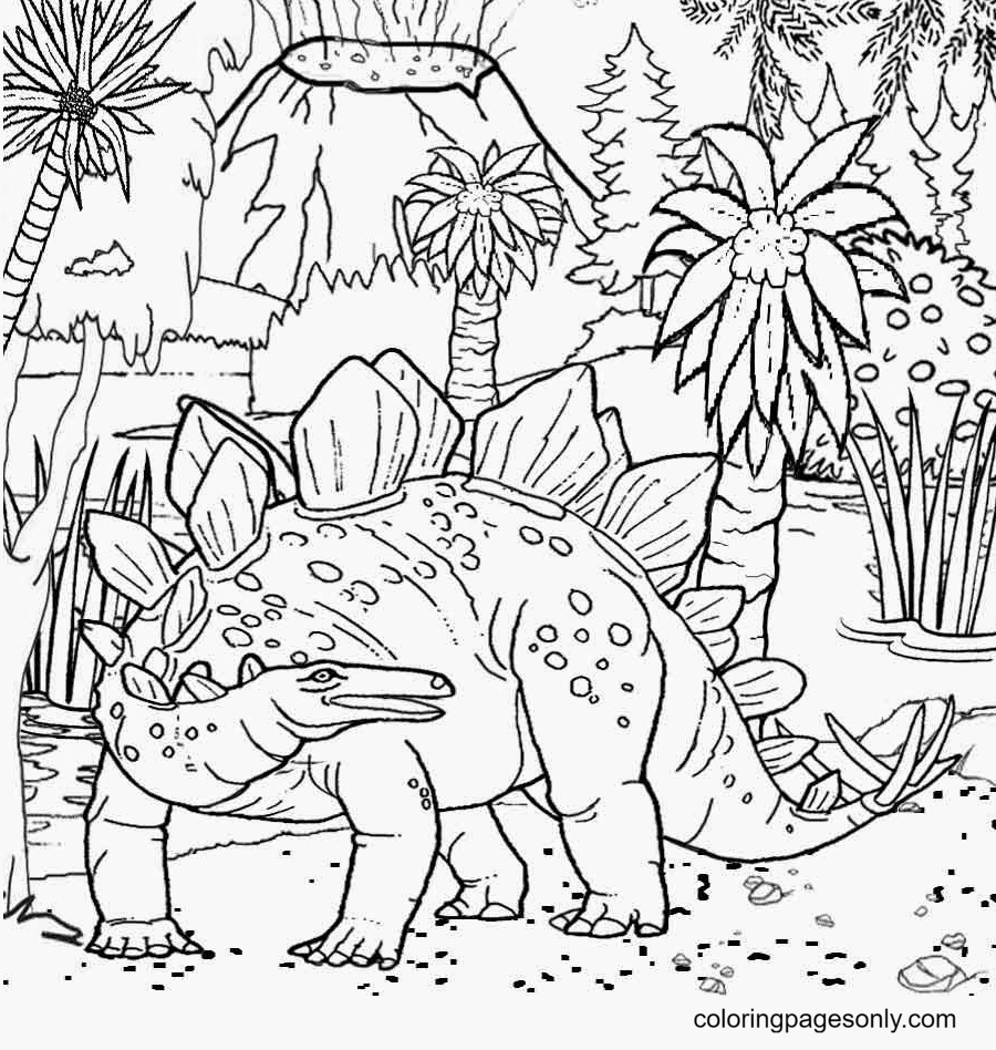 Stegosaurus In Jurassic World Coloring Pages Free Printable Coloring 