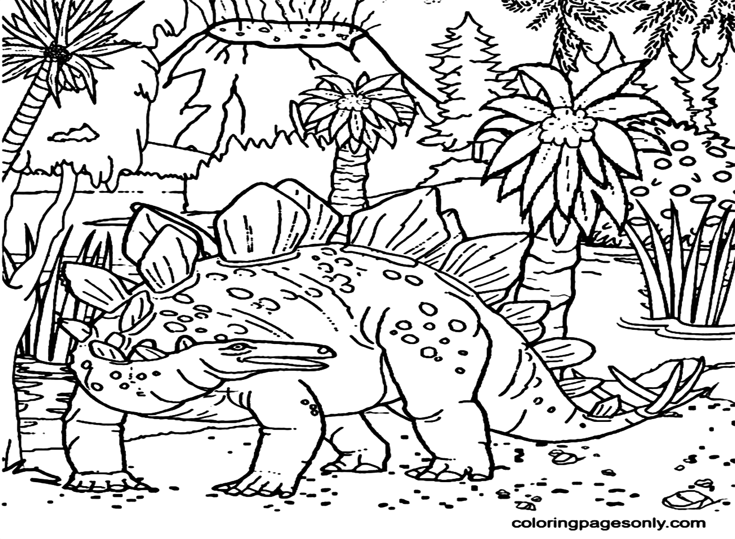 Stegosaurus In Jurassic World Coloring Pages