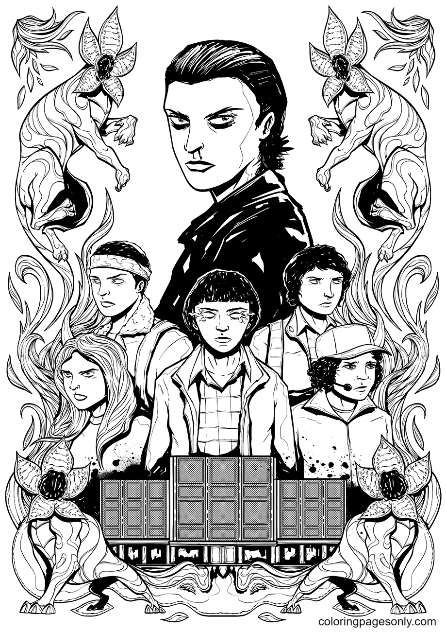 Easy Printable Stranger Things Coloring Pages