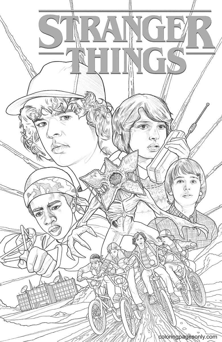 Printable Stranger Things Coloring Pages Printable Templates