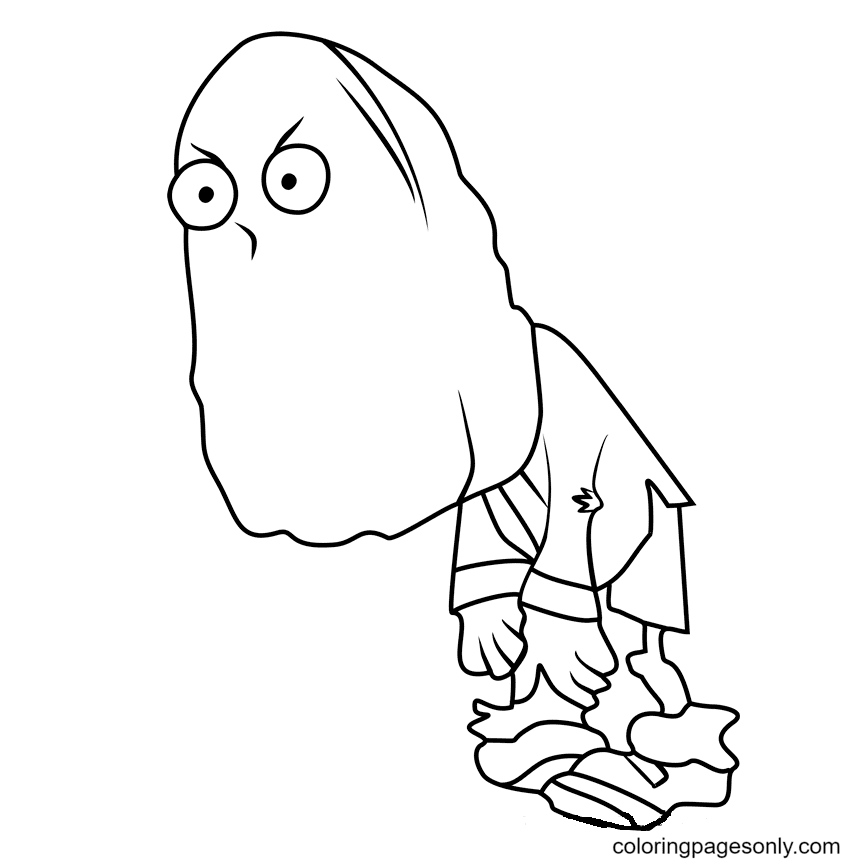 Tall-nut Zombie Coloring Page