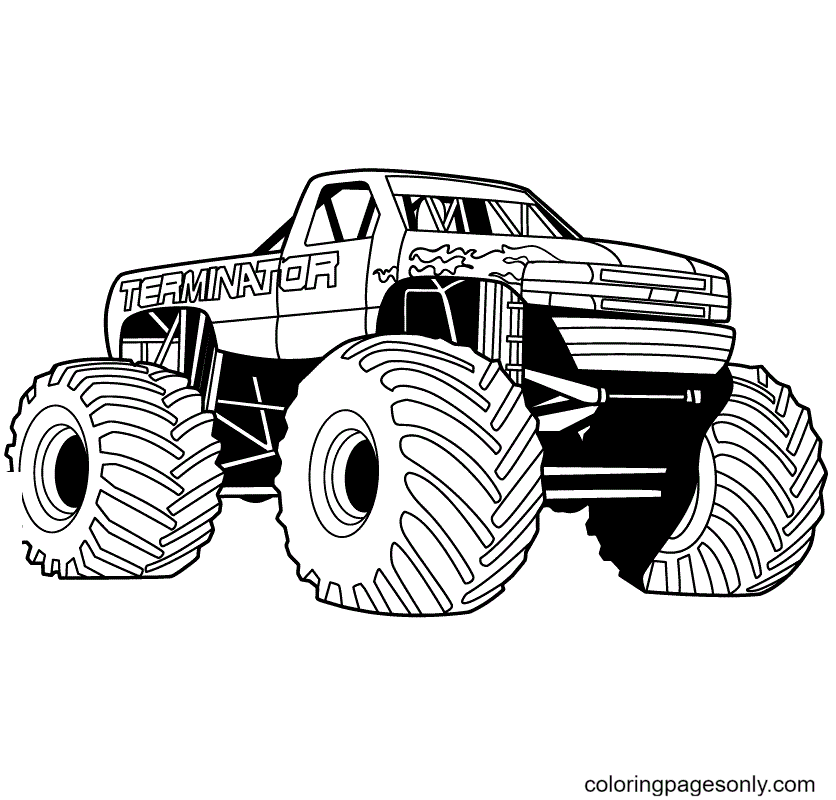 Terminator from Monster Truck Coloring Page