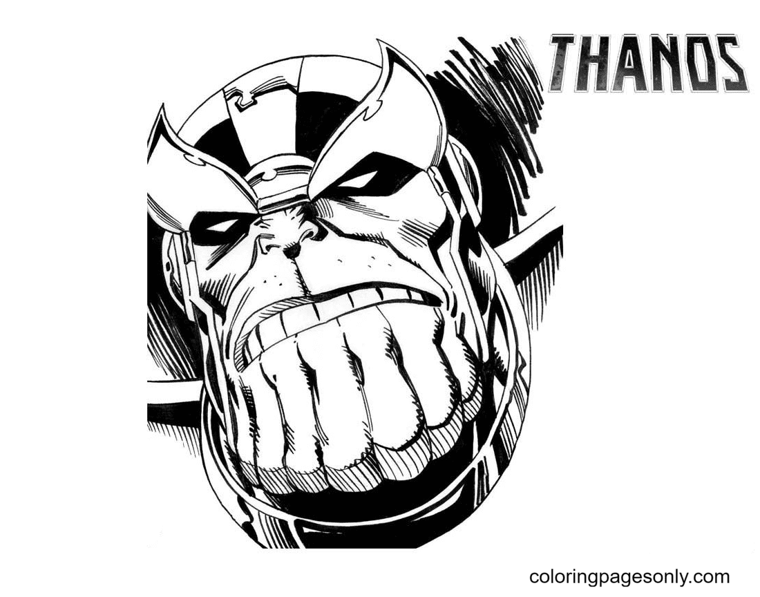 Pagina da colorare di Thanos Infinity