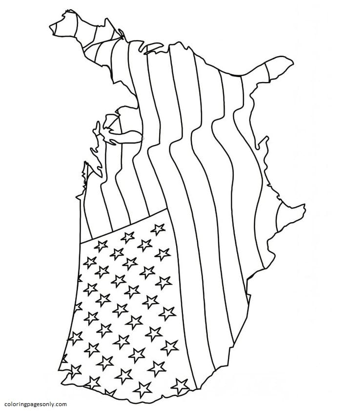 The American Map Coloring Pages