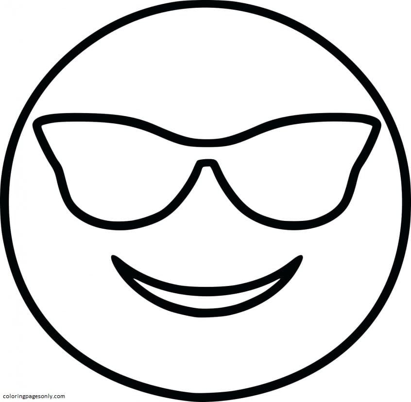 The Cool Dude Emoji Coloring Page
