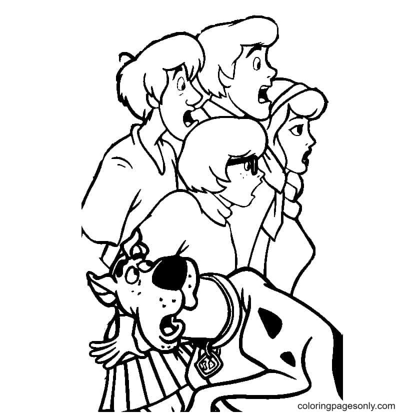The Fear of Scooby Doo and Friends Coloring Page