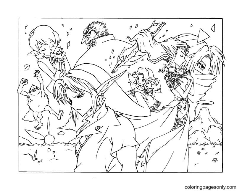 The Legend of Zelda Character Coloring Pages